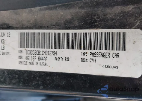 2012 Dodge Avenger Sxt из США, поврежденный, VIN 1C3CDZCB1CN312794